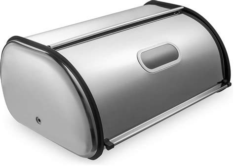 stainless steel bread box amazon|large stainless steel bread box.